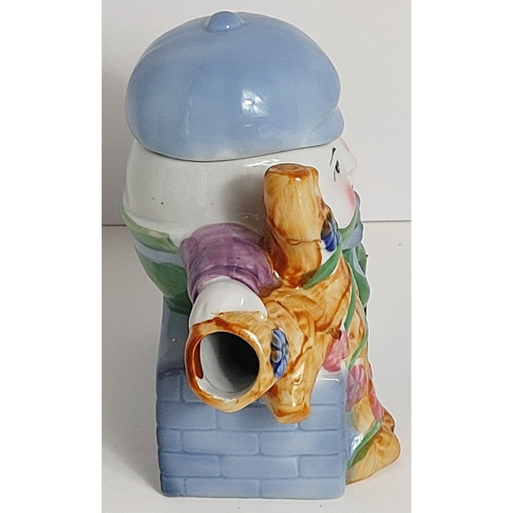Humpty Dumpty Teapot Ceramic Decorative Collectible Vintage FEITX Nursery Rhyme - Picture 2 of 9